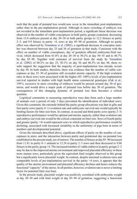 Embryonic and fetal development in a commercial dam-line genotype