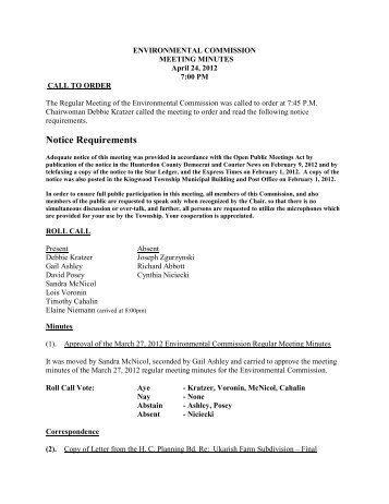 Notice Requirements - Kingwood Township