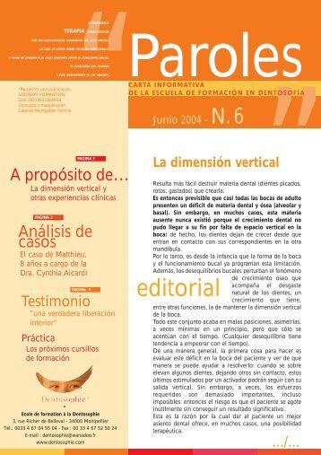 ES/Paroles N.6 (Page 1) - Dentosophie