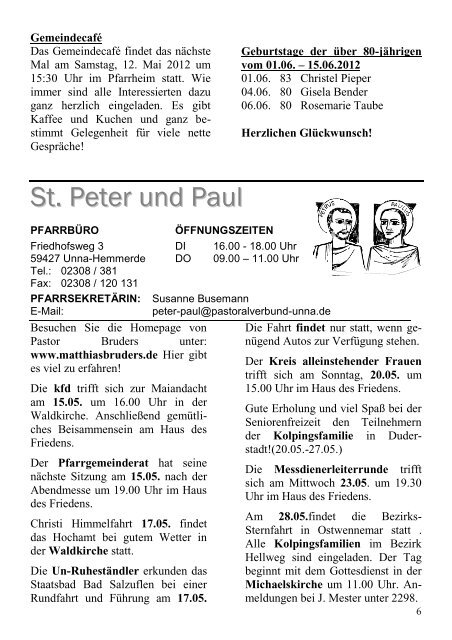 St. Martin - Pastoralverbund  Unna