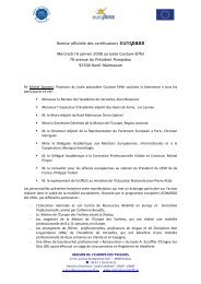MAISON DE L'EUROPE DES YVELINES Remise officielle des ...