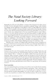 The Natal Society Library - Pietermaritzburg Local History