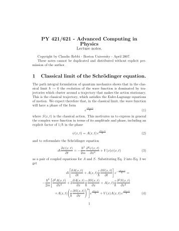 Notes on the equation of Hamilton Jacobi - Boston University ...