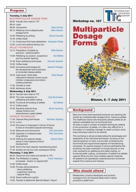 Multiparticle Dosage Forms - Glatt