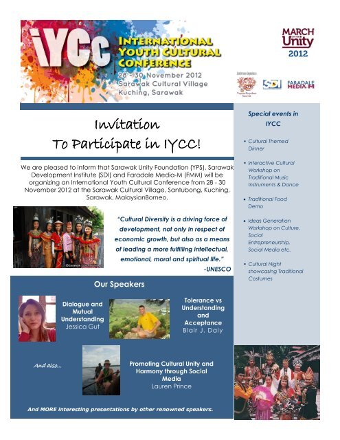 Invitation To Participate in IYCC! - Sarawak Development Institute