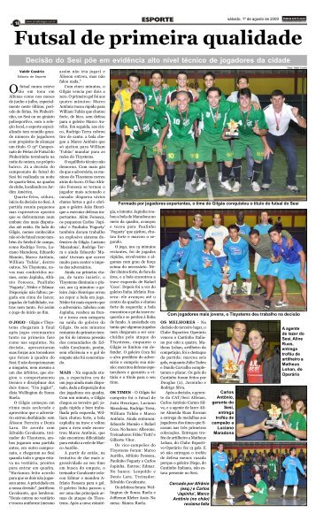 Futsal de primeira qualidade - Jornal dos Lagos