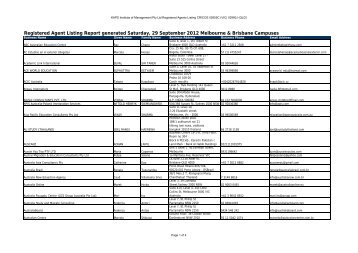 Registered Agent Listing - KAPS Institute of Management