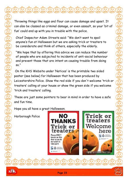 Newsletter October 2012.pub - Kibworth High School