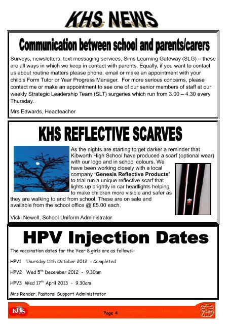 Newsletter October 2012.pub - Kibworth High School