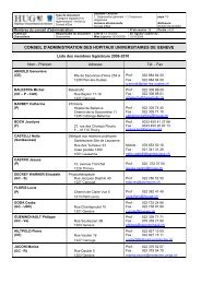 conseil d'administration des hopitaux universitaires de geneve - HUG