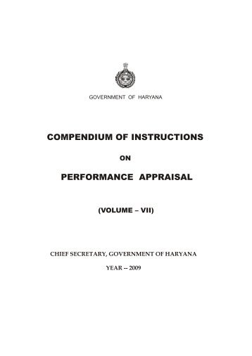 compendium of instructions performance appraisal - Chief Secretary ...