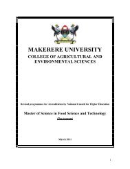 programme for the degree of master of science in food science and ...