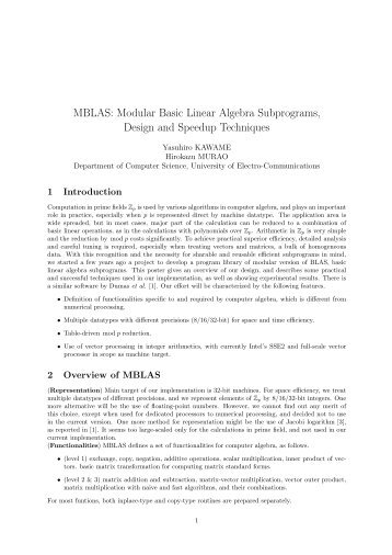 MBLAS: Modular Basic Linear Algebra Subprograms, Design ... - RISC