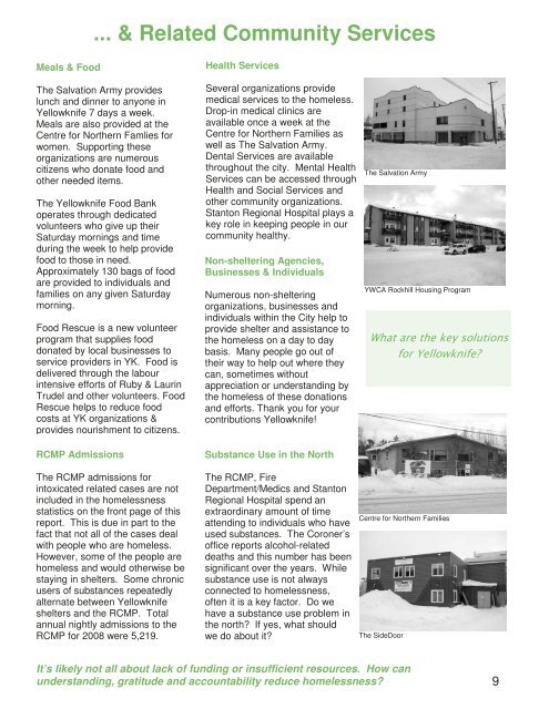 Yellowknife Homelessness Report Card 2008 - YWCA Canada