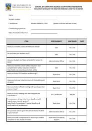 CSSE Postgrad Induction Checklist