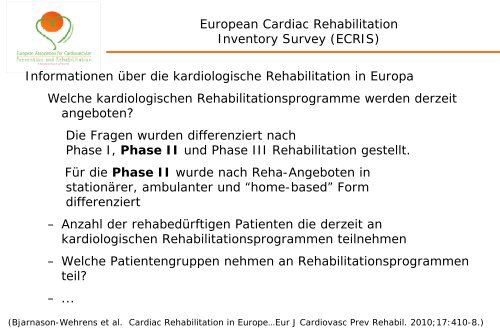 Wie einheitlich ist Rehabilitation in - Klinik Roderbirken