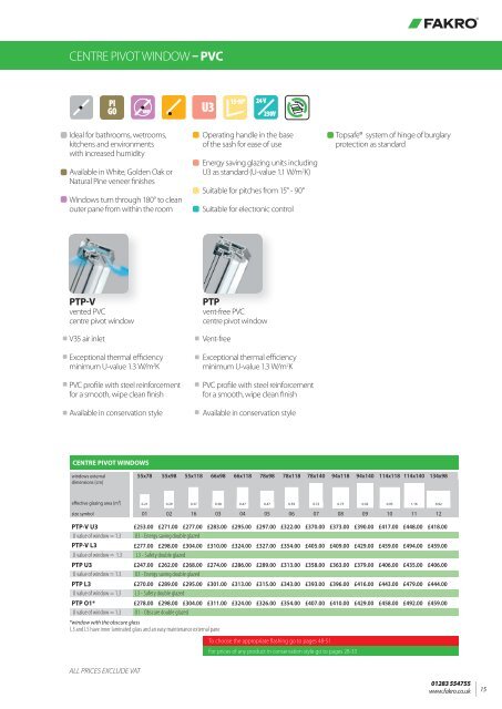 Product selector and price list - Fakro