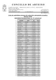 Listado admitidos - Concello de Arteixo