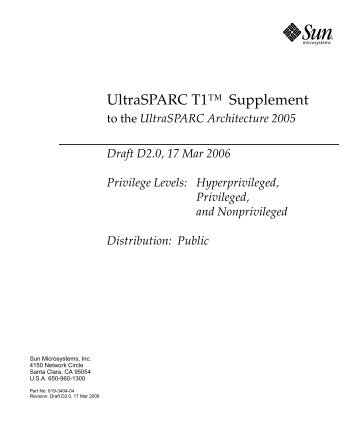 UltraSPARC T1™ Supplement