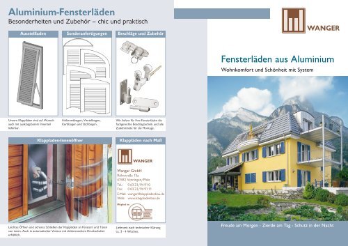 Aluminium-Fensterläden - Wanger GmbH