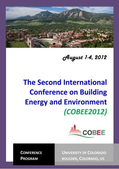 COBEE2012 - University of Colorado Boulder