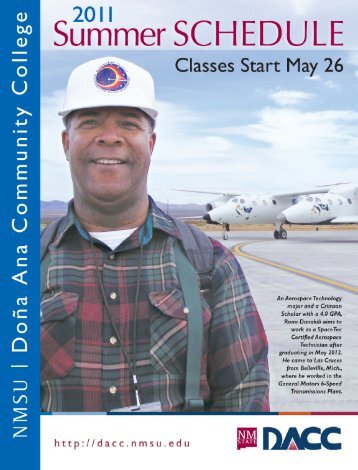 Summer 2011 Schedule of Classes - Dona Ana Community College