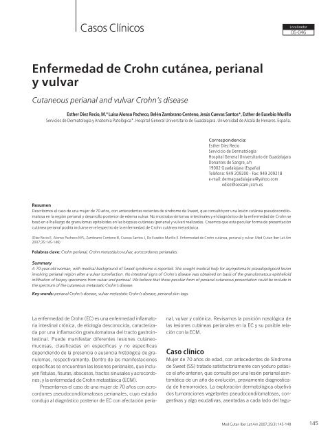 Enfermedad de Crohn cutÃ¡nea, perianal y vulvar - edigraphic.com