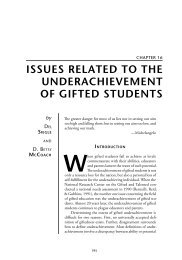 issues related to the underachievement of gifted students