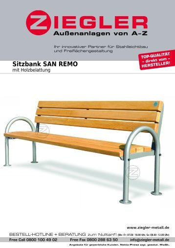 Sitzbank SAN REMO - Ziegler