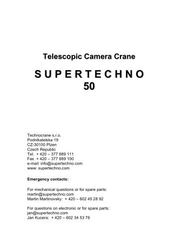 Telescopic Camera Crane SUPERTECHNO 50