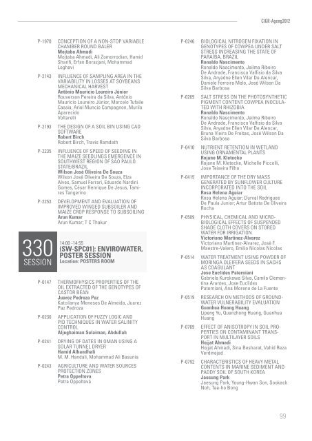 Cigrageng2012 Final Programme - International Conference of ...