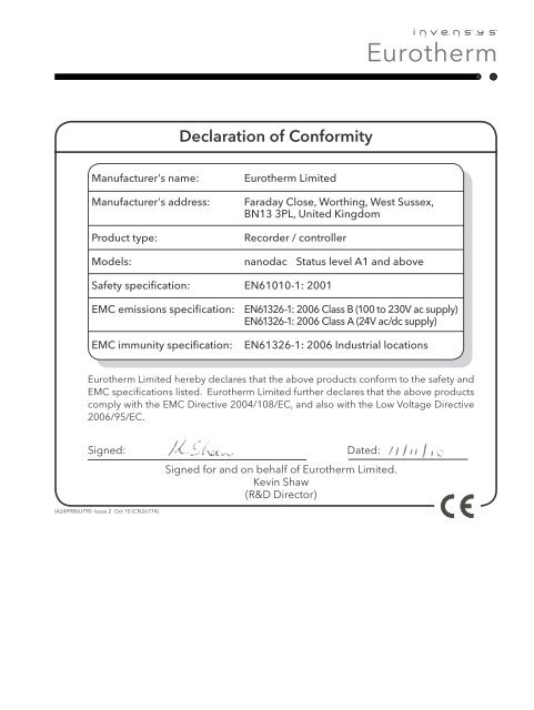 User Guide - Eurotherm Ltda