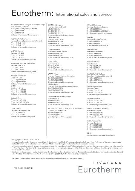 User Guide - Eurotherm Ltda