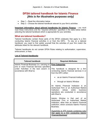 DFSA_CP66_Appendix 2. Islamic Finance Rules