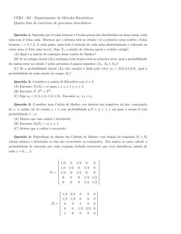 UFRJ - IM - Departamento de MÃ©todos EstatÄ±sticos Quarta lista de ...