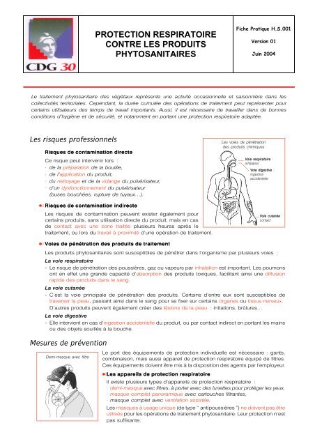 protection respiratoire contre les produits phytosanitaires - CDG Gard