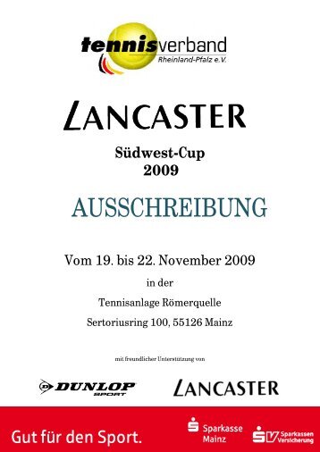AUSSCHREIBUNG - Tennisverband Rheinland-Pfalz e.V.