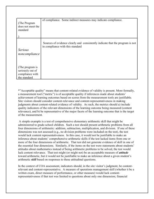 Rating Scale for Evaluation Compliance with Learning Outcome ...