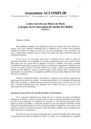 Lettre ouverte au Maire de Paris - Association Accomplir