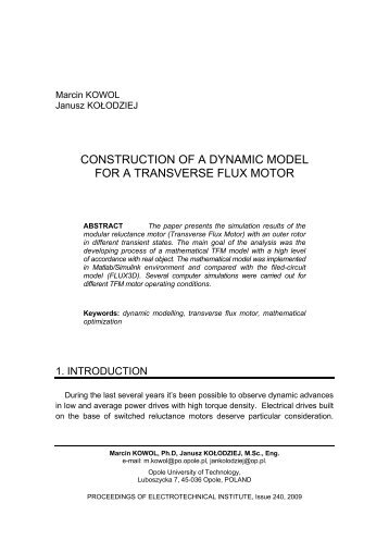 construction of a dynamic model for a transverse flux motor