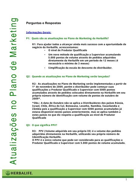 Resumo: Oportunidade de Negocio Herbalife