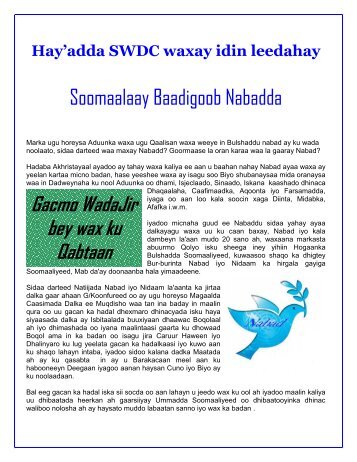 Soomaalaay Baadigoob Nabadda - SomaliTalk.com