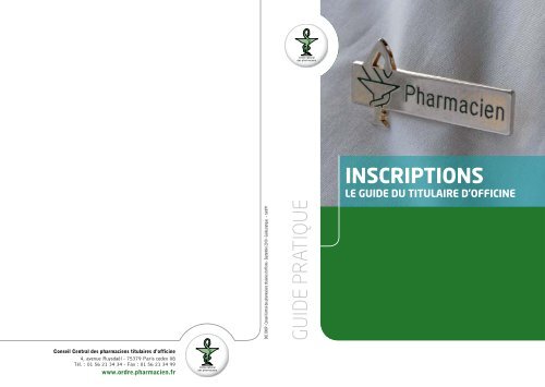 le guide du pharmacien titulaire d'officine - Ordre National des ...