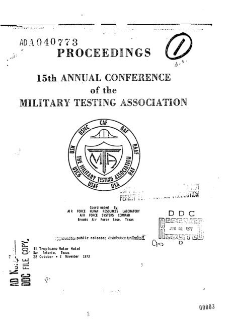 Technical b r Report - International Military Testing Association