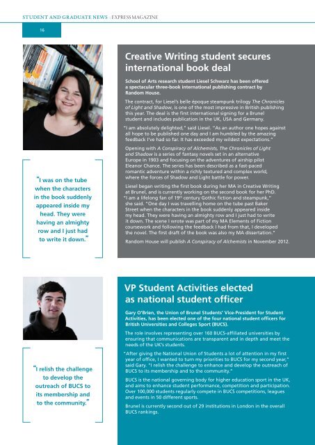 Issue 16 Autumn 2012 - Brunel University