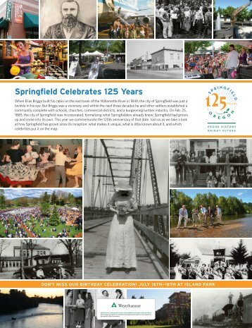 Springfield Celebrates 125 Years - City of Springfield