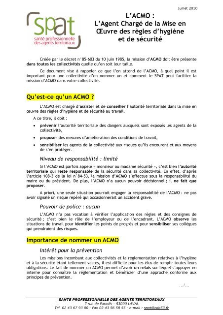 L Acmo L Agent Charga C De La Mise En A Uvre Des Ra Gles