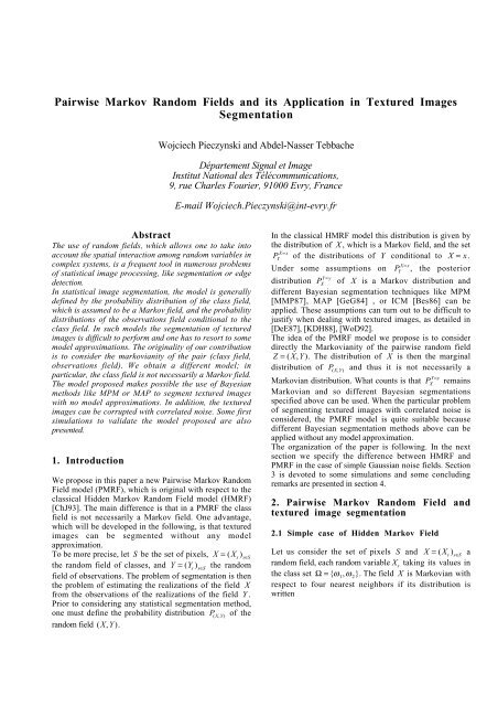 Pairwise Markov Random Fields and its Application in Textured ...