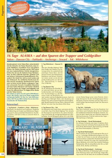 16 Tage ALASKA â€“ auf den Spuren der Trapper und ... - Kofahl Reisen