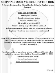 A Guide Designed to Simplify the Vehicle Registration - Osan Air Base